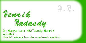 henrik nadasdy business card